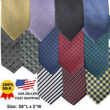 MSRP 29.50 NEW EDWARDS Classic Ties Tri-Plaid WOVEN 100 Silk Men's Tie Necktie