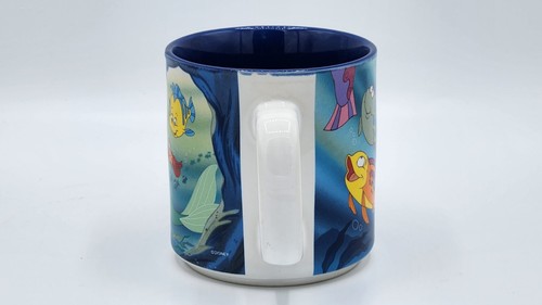 VINTAGE Disney The Little Mermaid Japan Ceramic Coffee Cup Mug Ariel Flounder - Picture 8 of 12