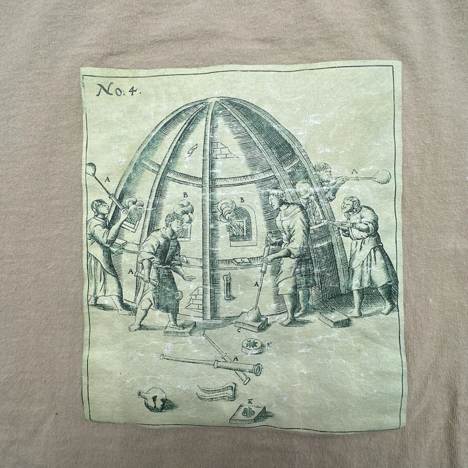 Camiseta De Colección NOVA WEAR Para Hombres XL X-Large Marrón Sopladores de Vidrio Estudio Gráfico Camiseta Foto 4 de 4