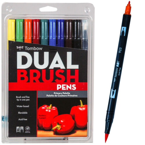 Tombow Dual Brush Pens, Primary Pallette, 56167, 10 Pen Set - 第 1/1 張圖片