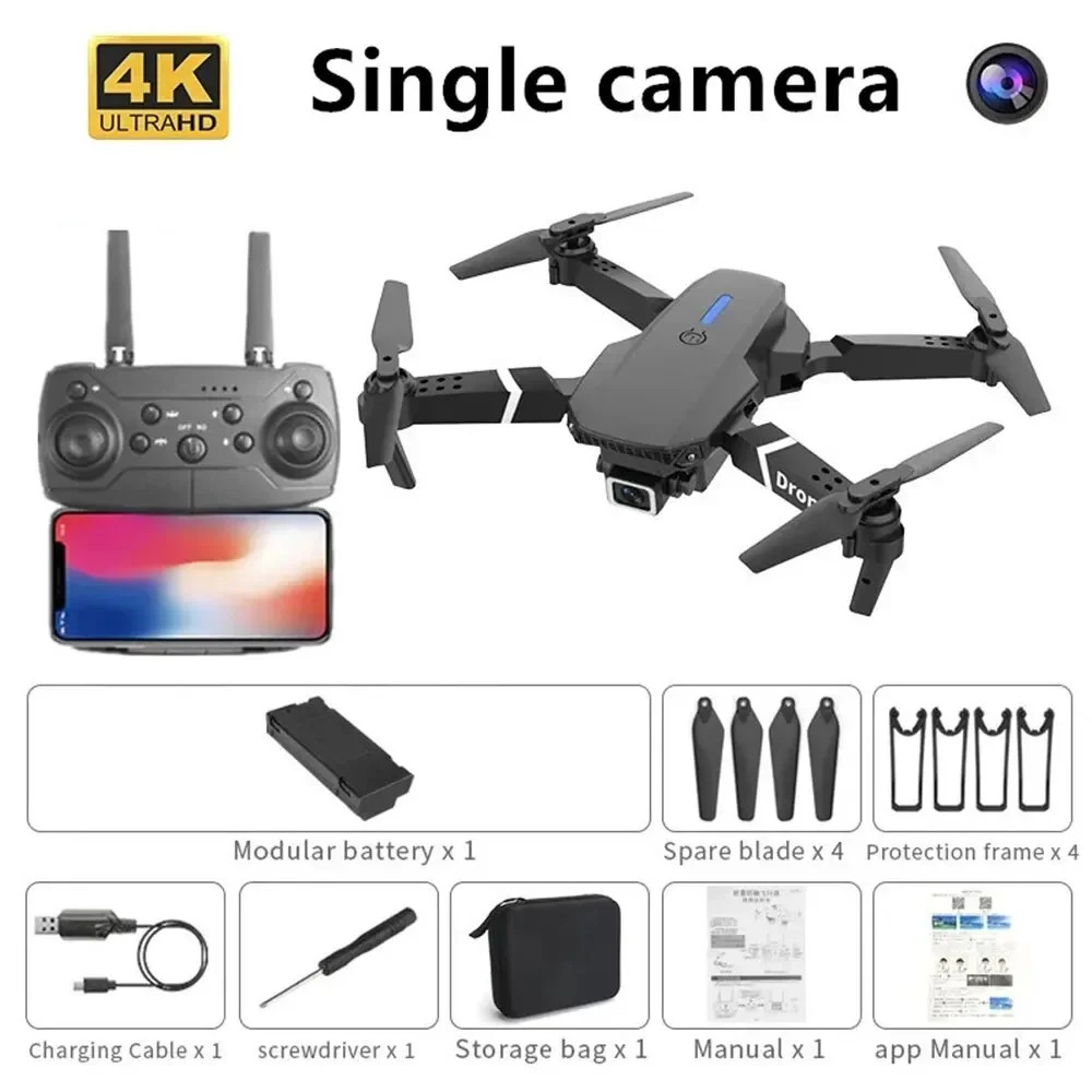 Drone Professionale 4K Grandangolare FPV - Foto HD 1080P e WiFi Live