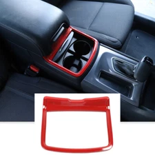 Central Cup Holder Frame Trim Decor Cover for Dodge Charger 11+ Red Accessories