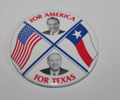 Bob Dole Phil Gramm 1996 Presidential Campaign button pin 2.5'' For America Texas