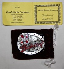 VINTAGE 1997 LIMITED EDITION NEBRASKA CORNHUSKERS BASKETBALL BELT BUCKLE