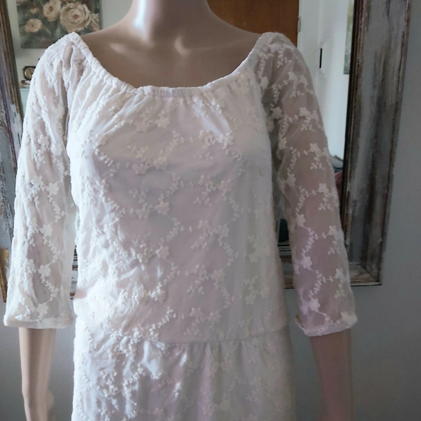 OFF WHITE Mini Abito Off White in Pizzo Sm