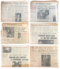 JFK Assassination November 1963 Oklahoma Kansas Newspaper Lot of 6 Oswald