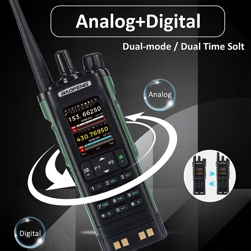 Baofeng DM-32 10W High Power DMR Digital Walkie Talkie GPS Type-C Two Way Radio - Image 3 of 4