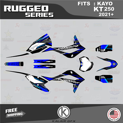 Graphics Kit for KAYO KT 250 Dirt Bike (2021+) Rugged Series - Blue
