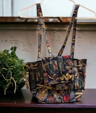Nicole Miller Vintage Purse/mini Backpack - Italy & Pasta Design -100% Silk