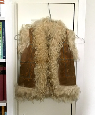 echte 70er Fellweste für Mädchen, Alter 2-3, vintage, Flower-Power-Zeit