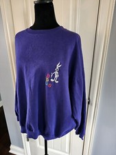 Vintage Bugs Looney Tunes Sweatshirt Purple XL Bugs Bunny Made In USA 1990s