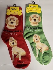FOOZYS CANINE LABRADOODLE DOG PUPPY SOCKS DRESS CASUAL UNISEX PET 2 PAIR NEW