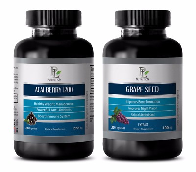 Antiaging diet - ACAI BERRY GRAPE SEED EXTRACT COMBO 2B - grape seed oil for ski