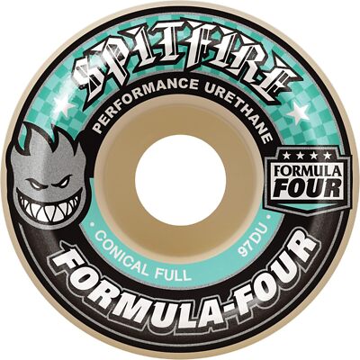 Spitfire Wheels Formula Four Conical Full White/Turquoise 58mm 97a