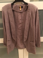 Rare Reiss Taupe Crystal Studded Light Jacket Blazer Usa 4
