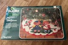 Bucilla Vintage Christmas Tree Skirt Kit Rag Dolls 13034 New Sealed 34  USA
