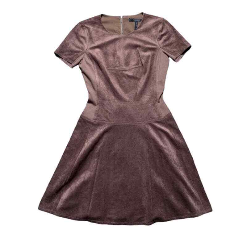 bcbg brown suede dress Hamin Fringe Faux Suede Vest Dress