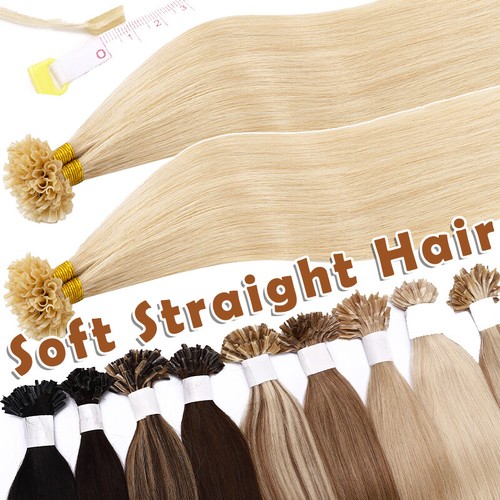 100% Real Remy Human Hair Extensions Keratin Nail U Tip Pre-bonded Indian Remy - Picture 8 of 54