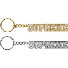 Supreme Block Logo Keychain Silver Gold S/S 18