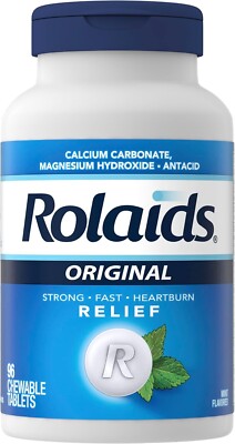 Rolaids Extra Strength Antacid, 96 Chewable Tablets, Mint Flavor, Extra Strength