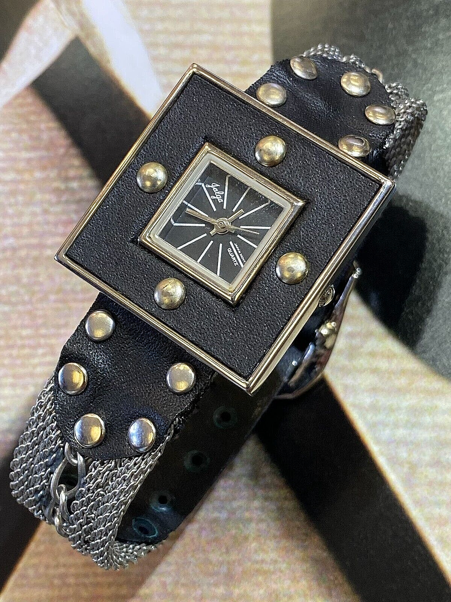 MEN WOMEN STYLISH BLACK & SILVER BIG SQUARE WATCH UNIQUE  display picture 2