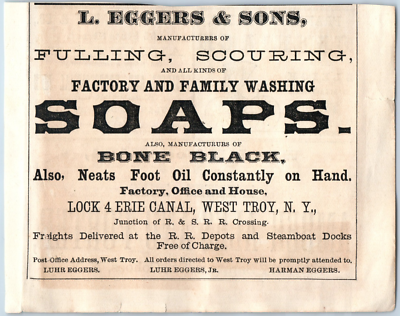 #ad #ad 1873 L. Eggers amp; Sons Soaps Factory and Family Troy NY Print Ad amp;D $31.50