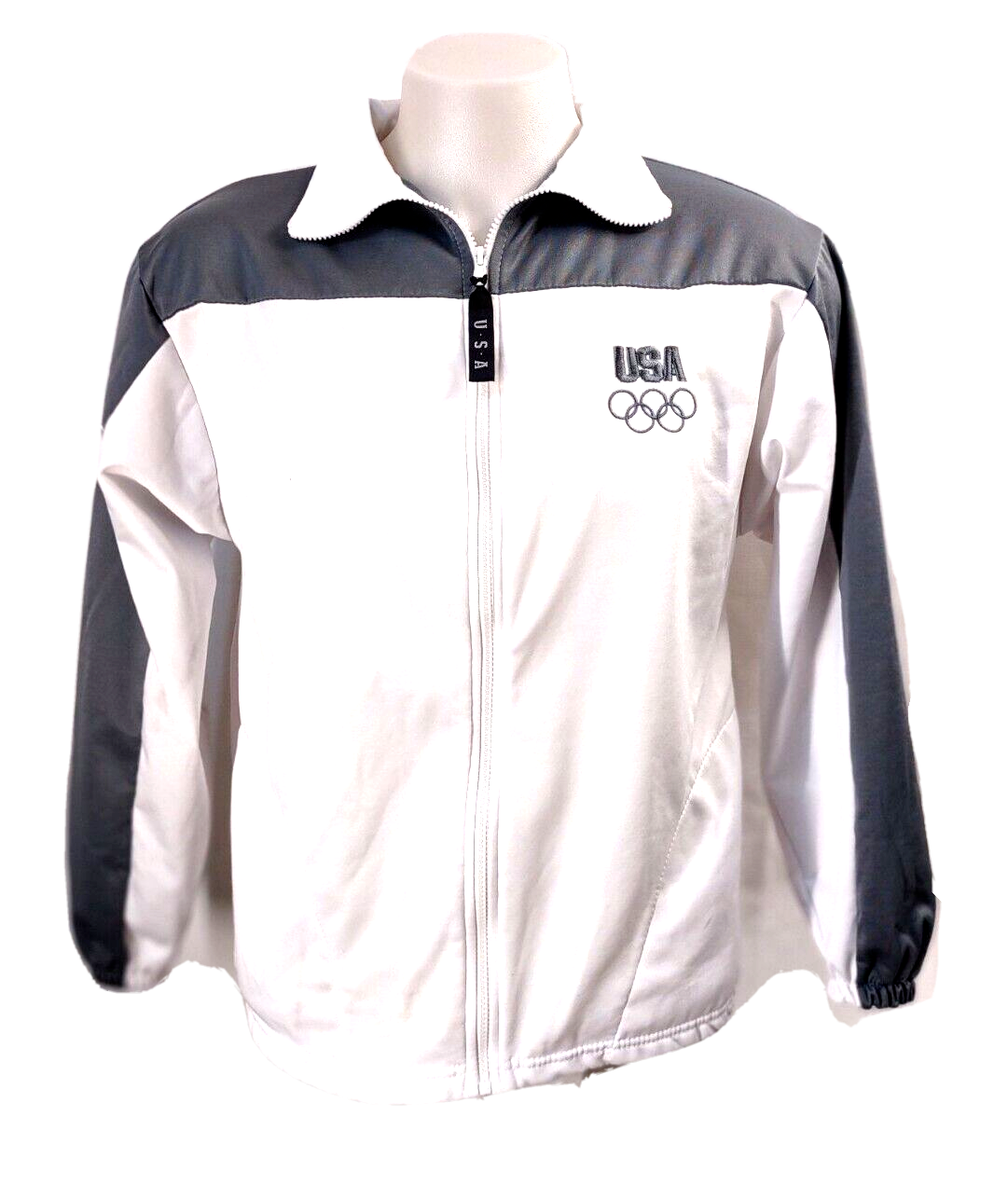 Jacket Coat USA Olympic Team L Mens Large Track Field Full Zip
