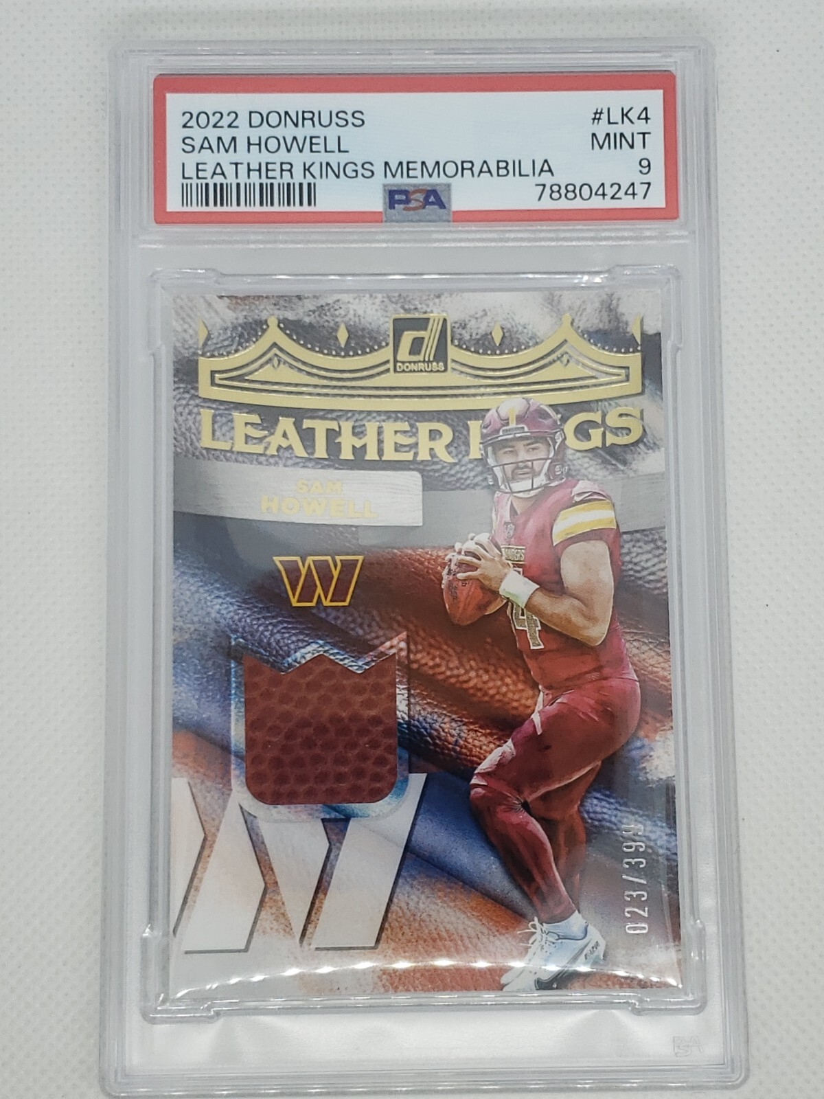 Sam Howell Panini Donruss Leather Kings Memorabilia #LK4 Base