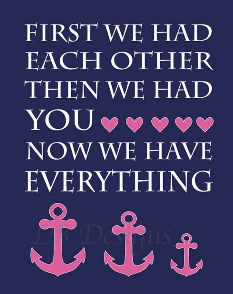 Bebé Niña Rosa Náutico Estampado Infantil, Niña Rosa Ancla Decoración Guardería 8x10 Foto 2 de 2