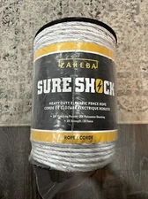 656 Feet Of 8mm Electric Fencing Heavyduty Sure Shock Polyrope White Zareba