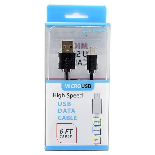 Black USB Sync Data & Charger 5 feet Long Cable Micro-USB Connector Cord Wire - Picture 3 of 3