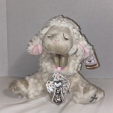 Ganz Serenity Lamb w/Crib Cross Pink Easter Baptism Christening Plush with tags