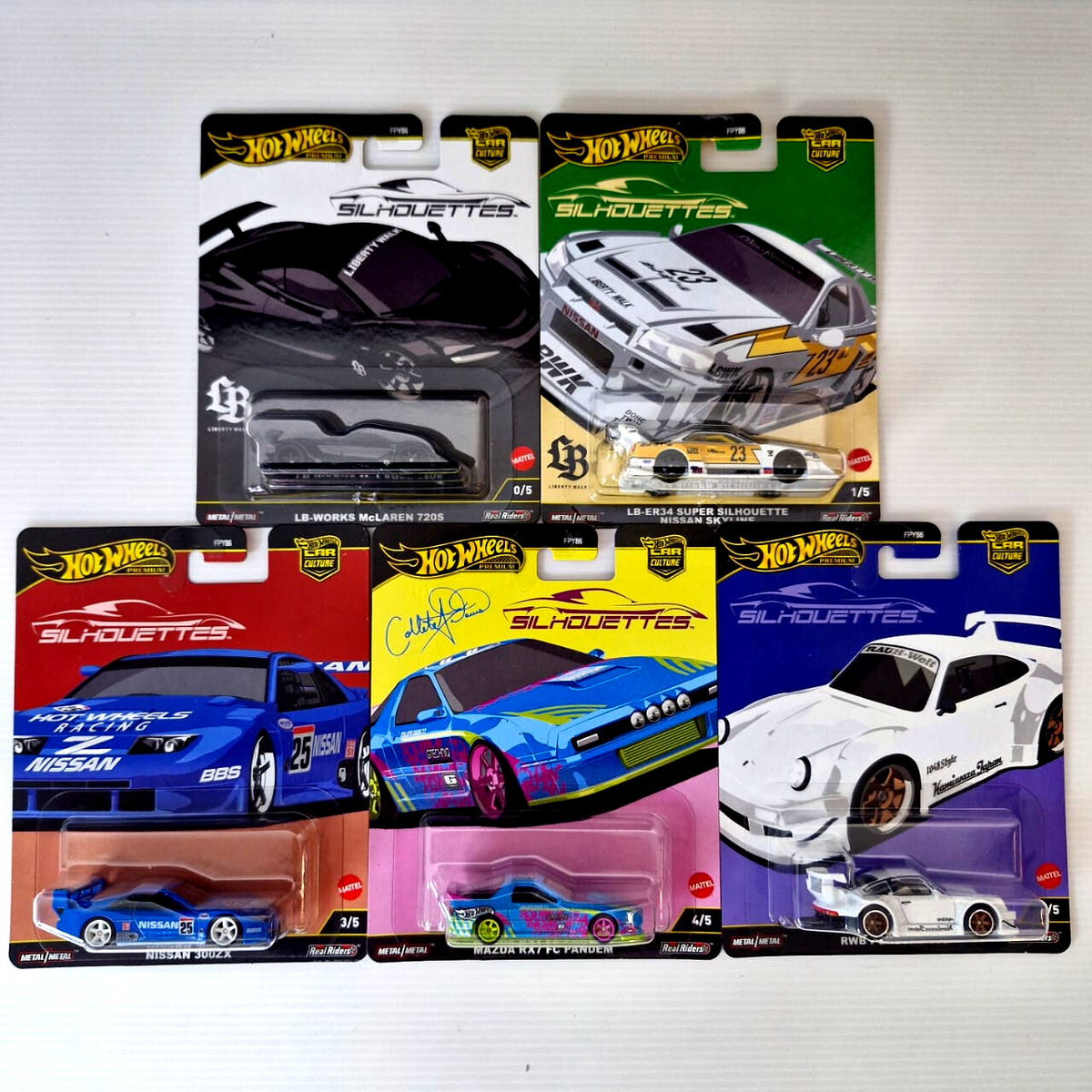 ミニカー Hot Wheels 2025 silhouette set Hot Wheels 2025 Silhouettes Set of 5 In With CHASE, RWB, LBWK | eBay