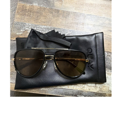 QUAY Men's Aviator Sunglasses Gold Metal Frame Brown Tinted Plastic Lenses