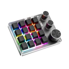 Programmable Macro Keyboard 16-Keys 3 Knob Gaming Keypad With USB Wired+BT Mode