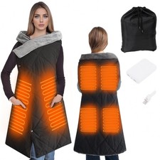 Heated Blanket Battery Operated, USB Power Bank, Fast Heating Wearable Blanke...
