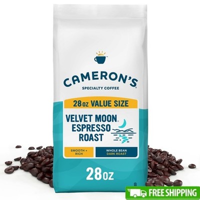 Velvet Moon Espresso Roast Whole Bean Coffee Dark Roast Specialty Arabica 28oz