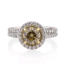2.49ct Fancy Brown Green Yellow Round Brillia...