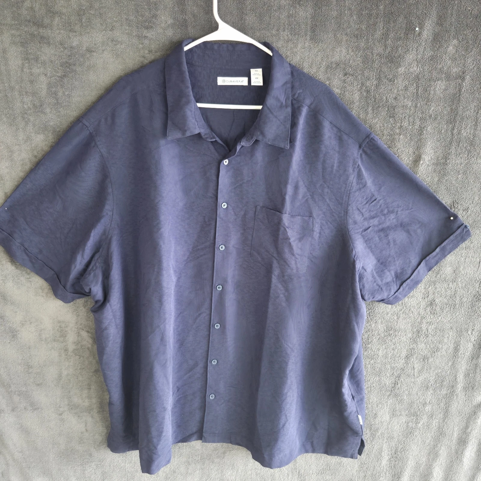 Cubavera Shirt Men 4XL Navy Blue Short Sleeve Camp Casual Button Up
Opens in a new window or tab