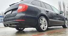 Heckdiffusor für Skoda Superb II Kombi und Limo Auspuff links Heckansatz 2008-15