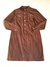 NWOT Womens Dress-TALBOTS-brown 100% cotton corduroy Classic shift pockets-6P