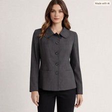 Pendleton Gray Wool Blazer Jacket Vintage Size 6