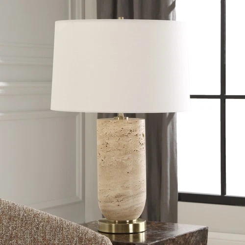 Uttermost 30409-1 Aubrey 25" Tall Buffet Table Lamp - Travertine - Picture 4 of 5