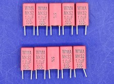 Ten 10 Genuine WIMA 1uF 100v 5 MKS2 PET Film Capacitors FASTEST FREE SHIPPING