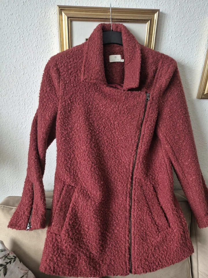 Damen Jacke modische Wolljacke von "KAFFE" Bouclejacke warmes rot Gr. 38  -top! - Bild 4 von 4