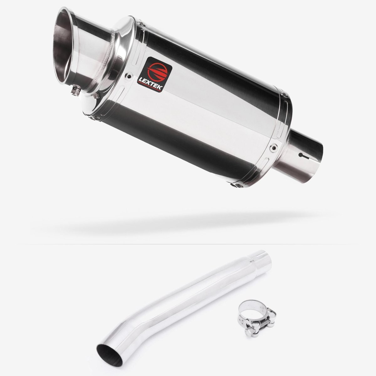 Lextek Stainless Steel YP4 Stubby Exhaust 200mm with Link Pipe Silencer Rear