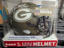 Antonio Freeman Packers Salute to Service autographed signed Mini Helmet PSACoa