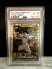 2024 Topps Gilded Collection - Julio Rodriguez #100 Gold Raywave /25 (Pop 2)