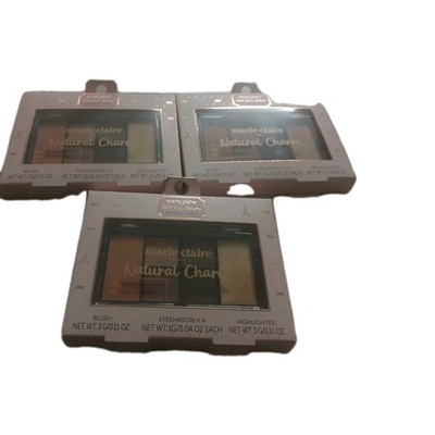 3 marie claire Total Face Palette Natural Charm Blush Eyeshadow Highlighter Set
