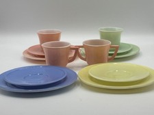 Hazel Atlas Pastel Little Hostess Glass Child's Tea Set 12pc 1940s Vintage